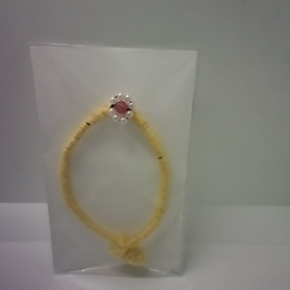 Lorena Espinoza Design Yellow Bracelet with Pink Gem